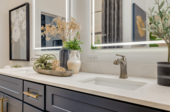Double vanities in select homes